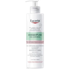 Eucerin DermoPure Gel de Limpieza Concentrado 400ml Gel Facial con Ácido Salicílico para Rostro y Cuerpo, Anti-Manchas, Anti-Imperfecciones, Anti-Brillo. Ideal para piel grasa y/o con imperfecciones