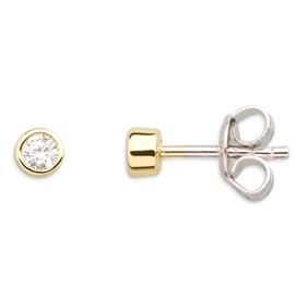 XENOX® Zarge Women's Earrings Made of High-Quality 925 Sterling Silver with Zirconia Stone, Sterling Silver, Cubic Zirconia