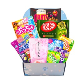 Sakura Box Premium Japanese Candy & Snack Bundle, 9 Packs - Matcha Kit Kat, Sakura Mochi, Hi Chew Assortment, Puccho Assortment, Kororo Gummies, Cratz Pepper Bacon