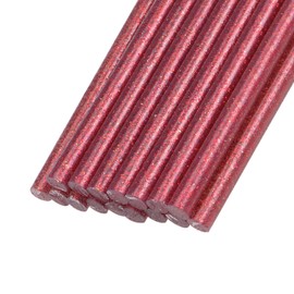 Rebower Hot Glue Sticks Mini Glue Guns Pens [for Arts Crafts Card Making] - 0.27 inches x 4 inches / Glitter Red / Pack of 16