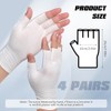 4 pares de guantes blancos sin dedos, guantes hidratantes de