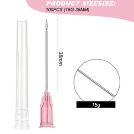 100 Pcs 18G-1.5IN/38mm Dispensing Accessories Stainless Steel Industrial Pipes Individually Packed