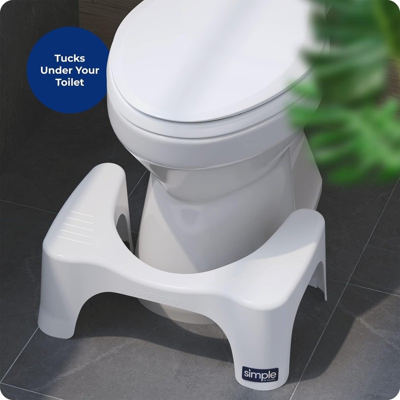 Squatty Potty Simple Curve Bathroom Toilet Stool 7" White