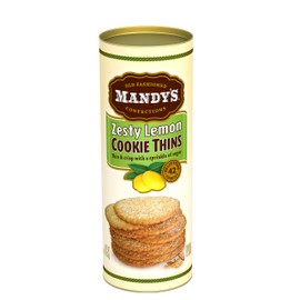Mandy's Cookie Thins, Zesty Lemon, 4.6 Ounce (Pack of 6)