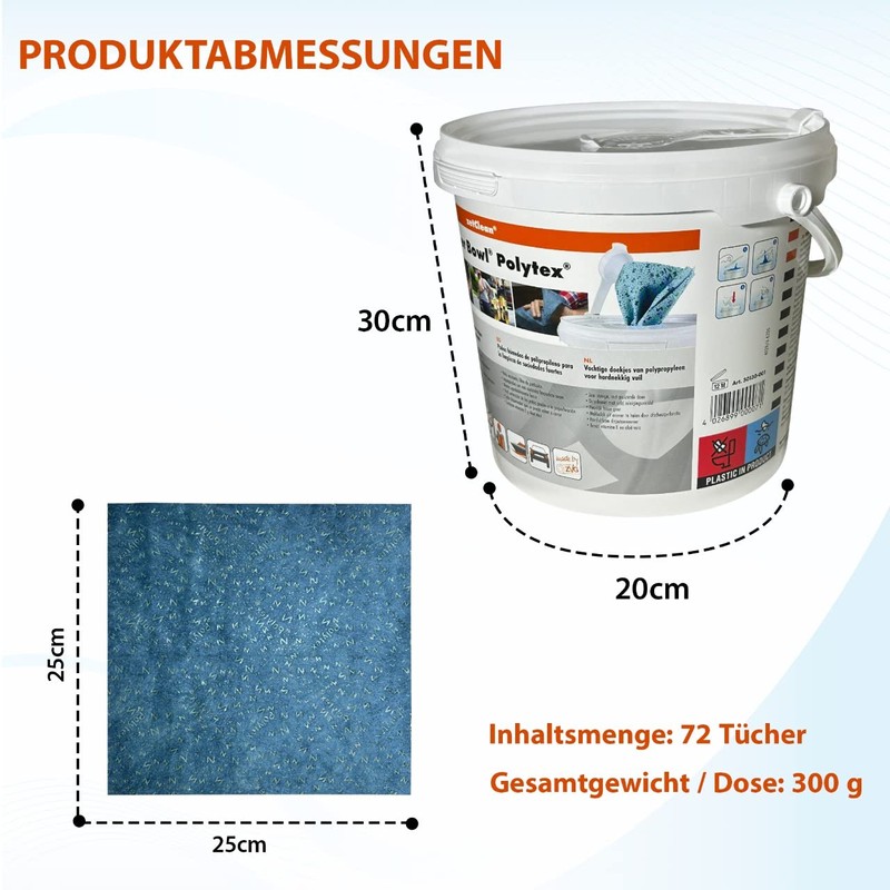 ZVG zetClean 50130-001 Wiper Bowl Polytex Reinigungstücher, blau, 25 x