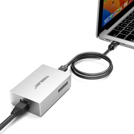 USB4 10GbE Ethernet Adapter, Compatible with Thunderbolt 4 and Thunderbolt 5, Built-in Silent Cooling Fan, 10GB high-Speed Network Connection Supports NAS, Windows, and Mac
