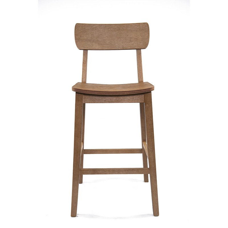 Boraam Torino Bar Height Wood Kitchen Bar Stool - Barnwood