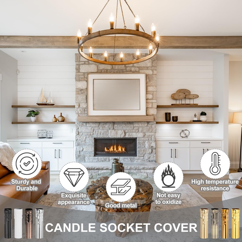 PATIKIL 3.94 Tall Candle Covers Sleeves, 9 Pcs Metal E14