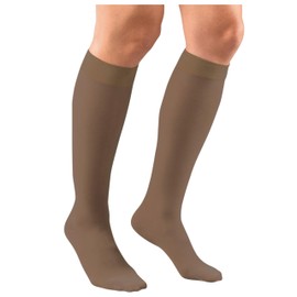 Truform Sheer Compression Stockings, 15-20 mmHg, Women's Knee High Length, 20 Denier, Espresso, 2X-Large