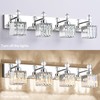 PRESDE Bathroom Vanity Light Fixtures, Modern Crystal Chrome 4 Light