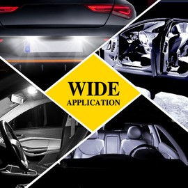 OtpOutopa 18 24 36 COB 48SMD LED blanco panel cúpula luz interior del coche de lectura placa de puerta de techo con cable lámpara con adaptador T10, adaptador BA9S, adaptador Festoon 12 V (10 piezas)