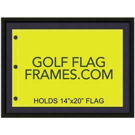 Golf Flag Frames 17x23 Black, Moulding blk-001, Comes with New TRUE NAVY Mat; holds 14x20 PGA, Ryder Cup, US Open Golf Flags; flag not included