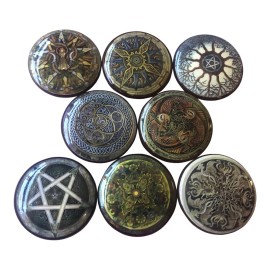 Twisted R Design Set of 8 Celtic Circles Print Wood Cabinet Dresser Kitchen Drawer Knobs