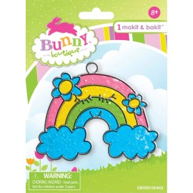 American Crafts DIY Makit & Bakit Winking Rainbow Stained Glass Suncatcher Kit Kids Craft