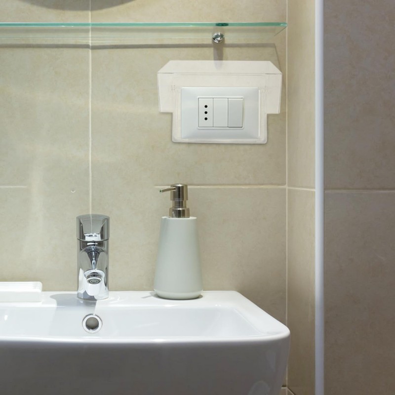 ULTECHNOVO Waterproof Socket Cover 2-Gang Self Adhesive Outlet Protector for