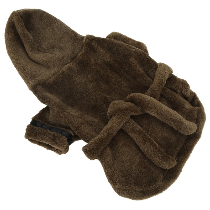 Pet Bathrobe Warm Flannel Quick Drying Dog Hooded Bath Towel
