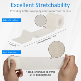 Sagafly Haftbandage Verband Selbstklebender 5cm x 4,5m, 6 Rollen Fixierbinde Selbsthaftend Koh?sive Bandage f1r Erste Hilfe Dog Tierarztwickelband Sport Elastische Binde f1r Handgelenk, F1?e (Wei?)