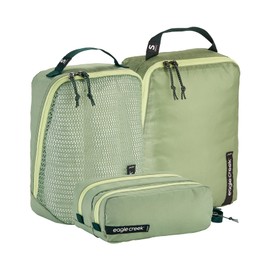 Eagle Creek Pack-It Overnight Packing Cubes Set (3-pc) - Durable Ultra-Lightweight Softside Luggage Organizers Made with Water-Resistant Poly Ripstop Fabric, Mossy Green