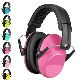 BraveKoi Children's Ear Protection, Ear Muffs, Children's Noise Protection, Headphones, Easily Adjustable, Foldable, for Autism, ADHD, Fireworks, Concert Noise Cancelling Headphones, Dark pink