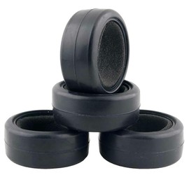 KINGCOO 1/10 RC Car Tyres on the Road, Pack of 4 RC Car Rubber Tyres with Foam Inserts Tyres for 1:10 RC On Road Runflating Touring Racing Car for Tamiya HSP HPI Kyosho (D-63 mm)