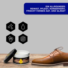Leather Care Balm with jojoba oil, natural leather cleaning and conditioning of leather for all smooth leather types tierversuchsfreies product