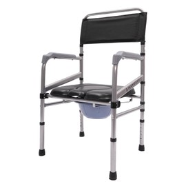 4-in-1 Folding Bedside Commode 385 lbs Padded Shower Chair for Toilet with Arms,Non-Slip Feet Height Adjustable Raised Toilet Chair with Bucket for Senior,Disabled and Pregnant(Wheelless)