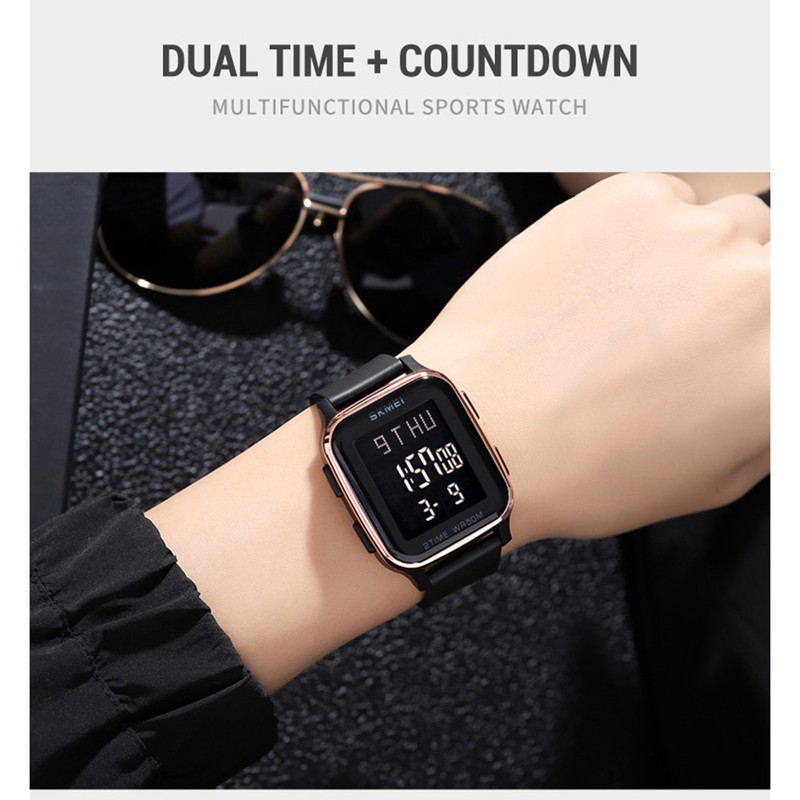 SKMEI 1858 sports watches Countdown double time watch alarm clock