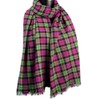 Tartan Scarf Ladies Purple Lime Green Wrap Plaid Shawl Mens