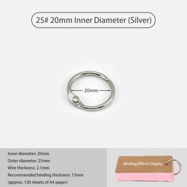 Loose Leaf Metal Binder Rings, 0.75 Inch, 100 Pack, 20 mm Silver Book Rings, Nickel Plated Key Rings, for Index Cards, Notebook, Home and School, Office Supplies, Plastic Box packag…