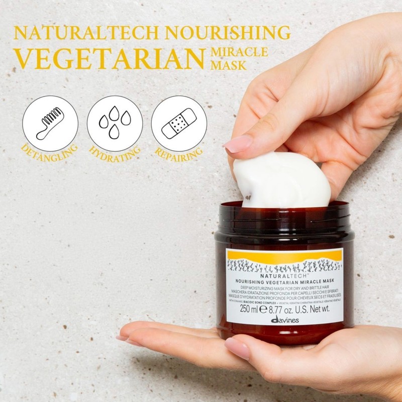 Davines Naturaltech NOURISHING Vegetarian Miracle Mask, Deep Moisturizing For Dry