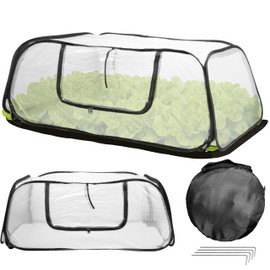 43" L x 20" W x 18" H Raised Bed Plant Cover, Plant Row Protector, Pop Up Garden Bed Barrier Net Cage for Protecting Vegetable Fruits Mini Greenhouse Seedlings from Insect, Bird & Grow Accelerator