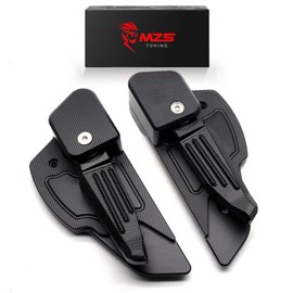 MZS Motorcycle Passenger Foot Pegs, Foldable Rear Footpegs Extension Footrest Pedals Aluminum Black Compatible with Primavera 150 2017-2023 / Sprint 125 150 2015-2023