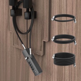 MeBantoo Cable Locks with Combination, Wire Rope 4-Digit Combination Ski Lock with 3 Lengths Steel Cables for Closet, Gate, Bike, Luggage, Snowboard, Cabinet, Wardrobe, Fence, Fridge (Gray - 1pc)