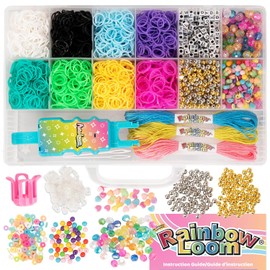 Rainbow Loom: AutoLoom Rainbow Bliss – Kit de manualidades de pulseras trenzadas y abalorio, banda de goma 2400, 1000 abalorio, telar automático, telar de dedos, juego de joyas, niños a partir de 7