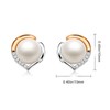 Jewlldeen Pearl Earrings Studs, Heart Earrings for Women, 925 Sterling