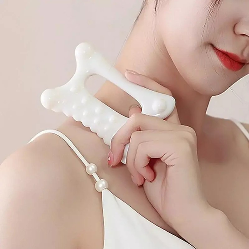 얼굴 림프 허벅지 종아리 마사지 세라믹 괄사 경락 추천 손가락