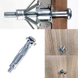 Aoktorkit 20Pcs Plasterboard Fixings M4*21 Hollow Wall Anchor Drywall Anchor Plugs Expansion Bolts for Drywall Sheetrock Wall Fixings