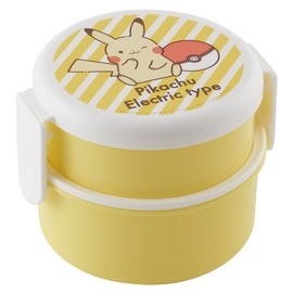 Skater ONWR1AG-A Ag+ Silver Ion Antibacterial Lunch Box, 2-Tier, Round, Pikachu, Electric, Made in Japan, 16.9 fl oz (500 ml)