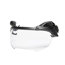ANSI Rated Flip Down ARC Rail Mounted Visor for Fast Helmets (Black with Clear Lens)