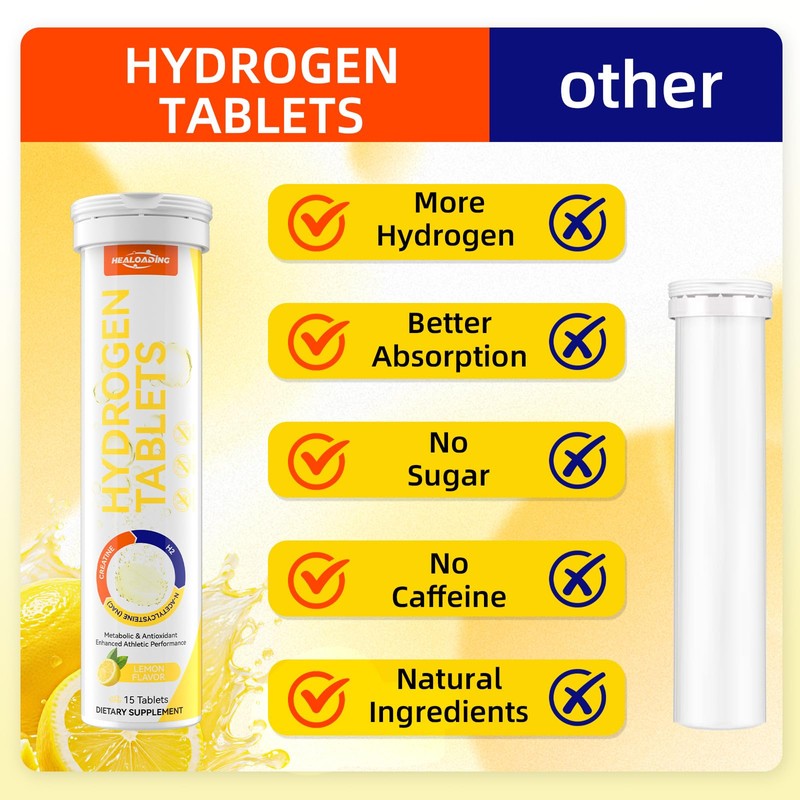HEALOADING Hydrogen Water Tablets with Magnesium: Molecular Hydrogen Supplement for