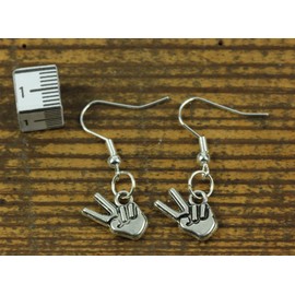 Miniblings Victory Earrings Hand Sign Peace Hand Sign Winner Silver Handmade Fashion Jewellery I Earrings Silver Plated