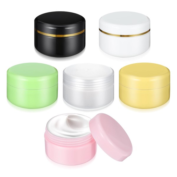 Gjinxi Pack of 6 Jars, 10 ml Plastic Cream Jars
