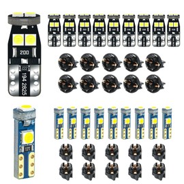 12V Blanco T5 37 74 73 2723 2721 T10 158 168 194 2825 con enchufe Luz de grupo de instrumentos LED Bombilla de repuesto para panel de control del tablero Indicador de medidor PC74 PC37 PC118 PC168