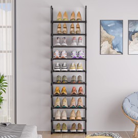 OYREL Sturdy Metal Shoe Rack Organizer,Narrow Shoe Racks for Closets, Shoe Shelf Stand