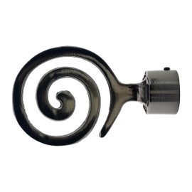 GIRASOLE HOME® Spiral for Curtain Pole Diameter 18-20 mm, Pack of 2 Aluminium (Nickel Black)