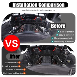 Suetlcoity Engine Compartment Cover Trim Compatible with Corvette C8 Stingray 2020-2024,Leak Proof Side Panel Trim Kit (Black Color)