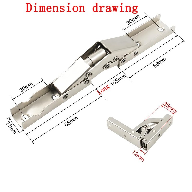2 Piece 90 Degree Folding Hinge Hidden Bracket Hinge for