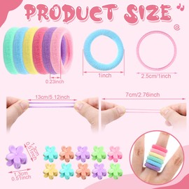 auroray 360PCS Soft Cotton Hair Ties for Toddlers & Baby - No Damage Elastics Seamless Ponytail Holders for Little Girls Daily Hair Accessories