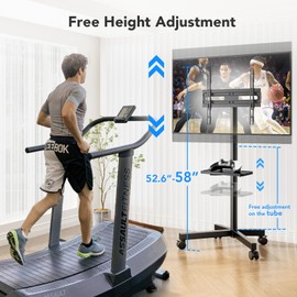 AX WABER Mobile TV Stand for 23-60 Inch LCD LED Flat/Curved Panel Screen TVs, Rolling TV Cart Holds up to 88Lbs Portable Stand with Shelf Rolling Floor Max VESA 400x400mm