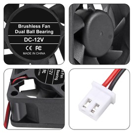 AITRIP 4 Pack 60 mm 12 V DC Cooling Fan High Air Flow 60 mm 25 mm 12 V 2 Pin Amp Fans Dual Ball Bearings for Car Audio Vent Cooling Fan Low Noise